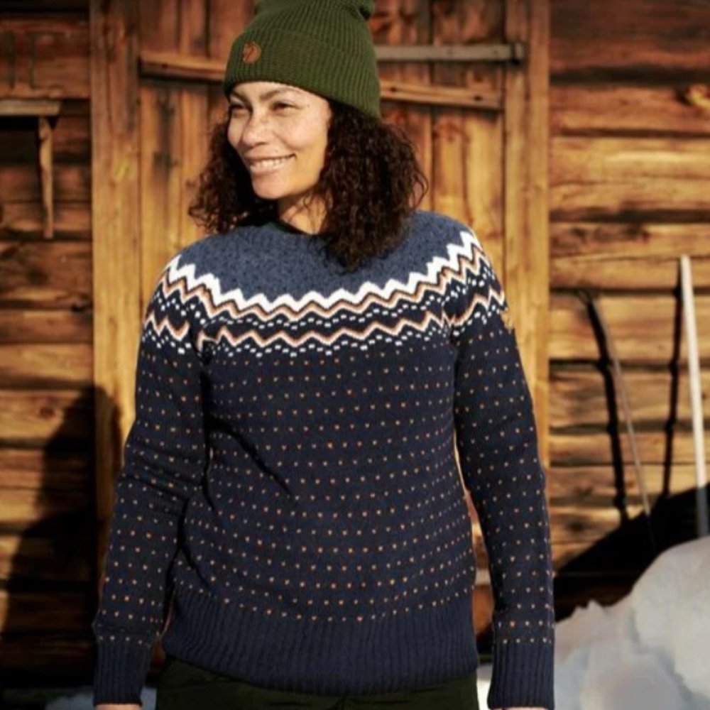 Fjallraven Ovik Knit Sweater Dark Navy • EUC